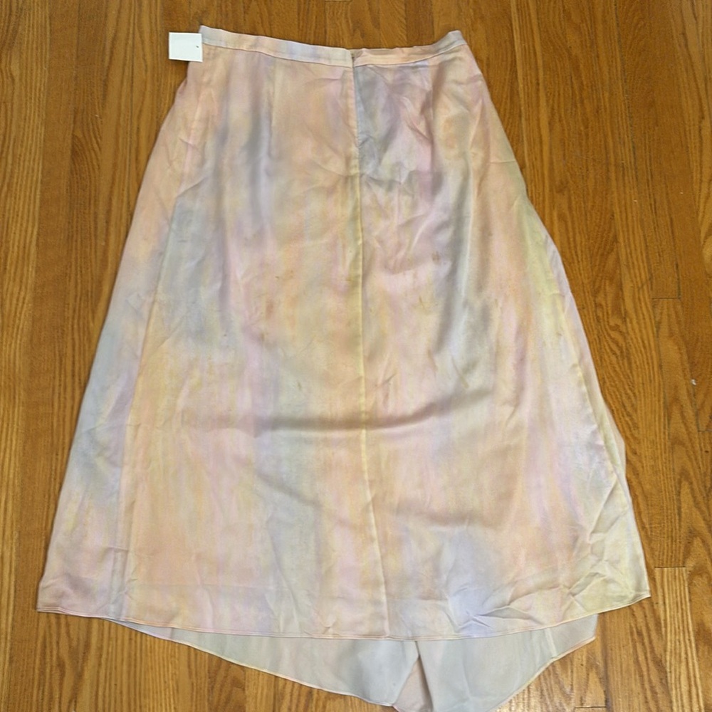 Vince Draped Midi Skirt in Rainbow Wash - Size 8 - Picture 10 of 16